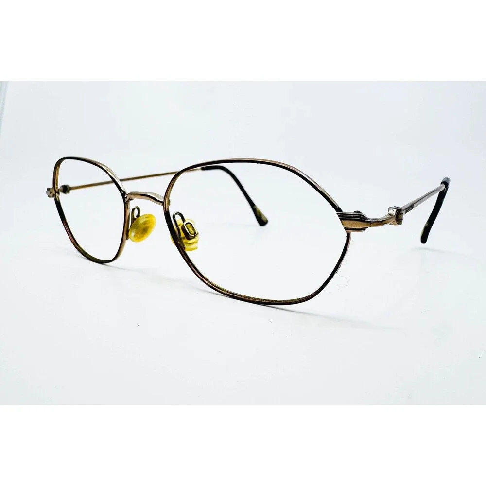 Anne Klein Eyeglasses Womens Gold Metal Oval Frame 50-17-135 6013 K1028 50mm